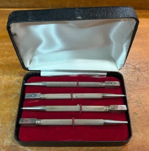 Lovely Rare Vintage Sterling Silver Set of 4 Whist Playing Card Pencils SU164 - Picture 1 of 22