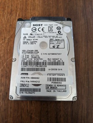 HGST Travelstar 500GB 2,5" HTS725050A7E630 HDD SATA 6Gb/s 7200 Festplatte - Bild 1 von 3