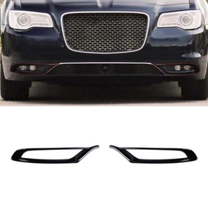 Gloss Black Front Sides Fog Light Lamp Cover Trim Bezels For Chrysler 300 2015+ - Picture 1 of 9