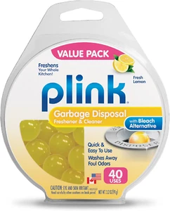 Plink Garbage Disposer Cleaner and Deodorizer, Lemon, 40 Count - Picture 1 of 6