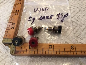 2 Vintage Instrument 2mm Jack Panel Mount Test Probe Red And Black Flat Top - Picture 1 of 2