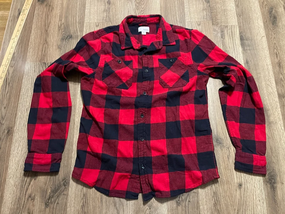 Sonoma Shirt, Boy's Size XL, Red Black, Plaid, Button Up Long Sleeve, Pockets - Imagem 1 de 4