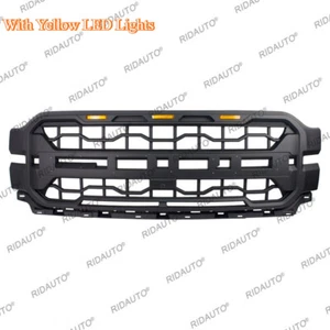 Black Front Grille Bumper Grill With Yellow LED Lights Fits For F150 2024 2025 - Foto 1 di 9