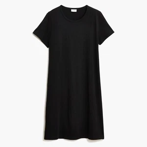 NWT J Crew Women's Short Sleeve Crew Neck Shirt Dress Black Cotton Size 2XS - Picture 1 of 7
