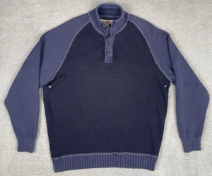 Tommy Bahama Pullover Herren Large dunkelblau Druckknopf Pulli Sweatshirt Mock - Bild 1 von 5