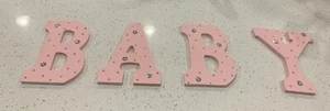 Pink BABY Letters with Sparkly Gems Decor~ Nursery/Baby Shower Decor - Picture 1 of 7