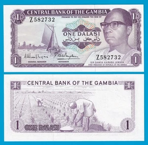 Gambia 1 Dalasi P 4g, ND 1971 / 1987, Firma 9 UNC (P 4 g) - Foto 1 di 1