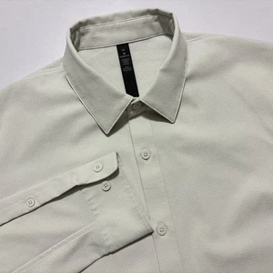 Lululemon Airing Easy Button Up Shirt Off White Long Sleeve Stretch Mens Medium - Picture 1 of 16