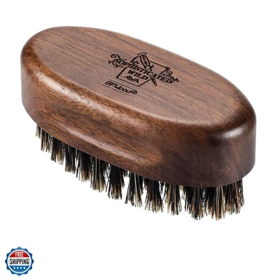Cepillo para barba de viaje pequeño - Cerdas naturales de jabalí con madera de nogal negro Foto 1 de 4