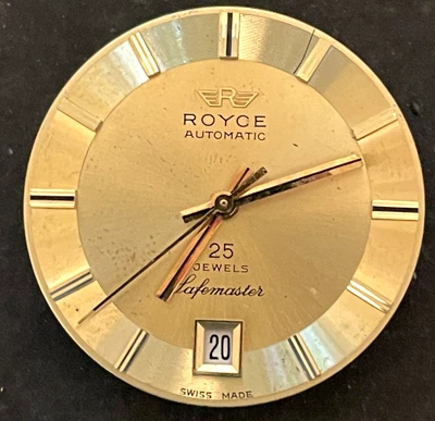Vintage Royce Safemaster Men's Automatic Watch Movement ETA 2520 Ticks 25j Swiss - Image 1 of 4