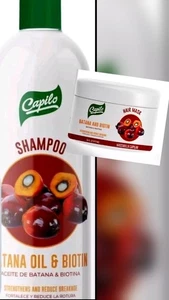 Capilo Batana Öl und Biotin Shampoo 32 flüssige Unzen und Haarmaske 16 Unzen Set - Bild 1 von 3