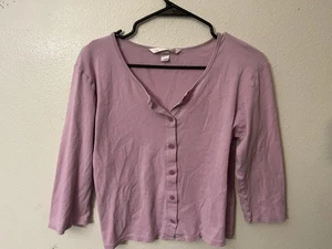 Victoria's Secret Women Sweater Medium Purple Cardigan Long Sleeve - Picture 1 of 5