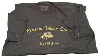 Georgia Tech ACC Tech Golf Tee Sports Gray Ramblin' Wreck XL T-Shirt - Image 1 of 4