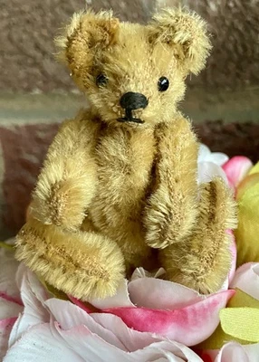 RARE SWEET Early ANTQ C.1900s STEIFF MINiature Golden Bear 3.5” NICE NO ID - image 1 of 4