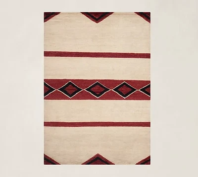 5×8 Ft Red Navajo Wool Kilim Rug Native American Style Southwest Aztec Area Rug - Image 1 of 3