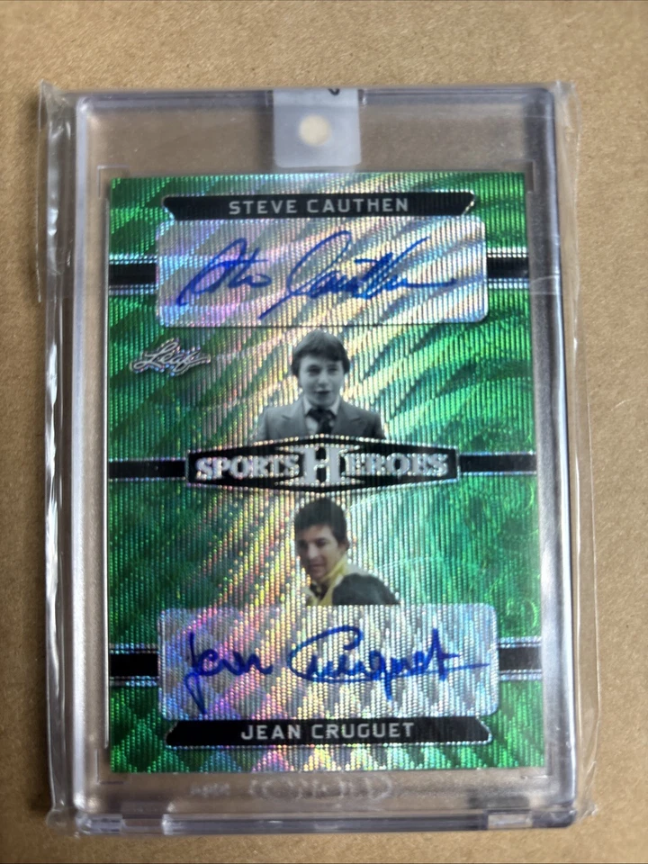 2018 Leaf Metal Sports Heroes - Dual Autographs Jean Cruguet, Steve Cauthen - Image 1 of 2