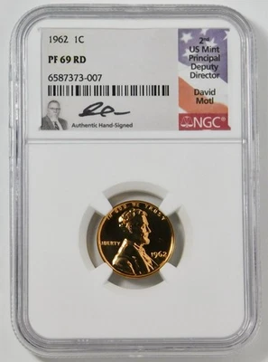 1962 Lincoln Wheat Cent BIG GRADE! NGC Gem Proof 69 RD. Amazing Surfaces! - Image 1 of 2