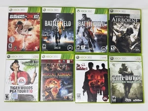 Xbox 360 Lot 8 Games Mortal Kombat Komplete Godfather II BF3 BF4 CoD4 - Picture 1 of 6