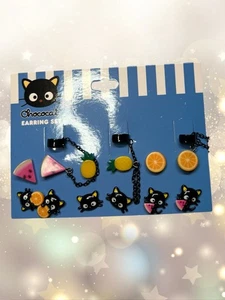 Juego de pendientes brazalete con dijes de frutas Sanrio Chococat - Imagen 1 de 3
