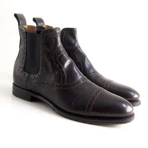 Gucci Chelsea Ankle Boots Brown Leather Womens Size US 8.5 EU 38.5 - Picture 1 of 13