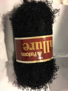 PATONS ALLURE black ebony KNITTING CROCHET YARN WEAVING FEBER ARTS CRAFTS 50G - Picture 1 of 3
