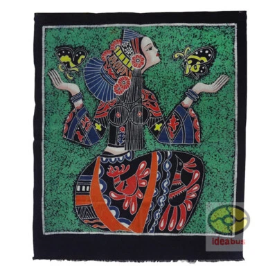 Tapiz Batik Art Home Colgado en Pared Color Brillante - Emoción de Mariposa y Niña Foto 1 de 4