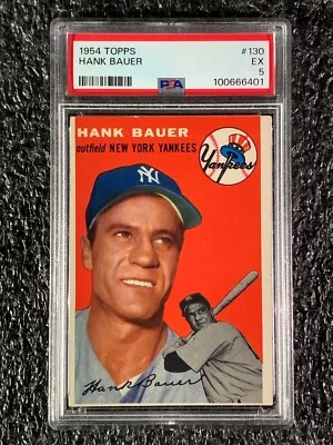 1954 Topps Baseball #130 Hank Bauer PSA 5 - Image 1 of 2
