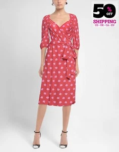 RRP€520 DIANE VON FURSTENBERG Wrap Dress US4 UK8 IT40 S Chickpea 3/4 Sleeve - Picture 1 of 5