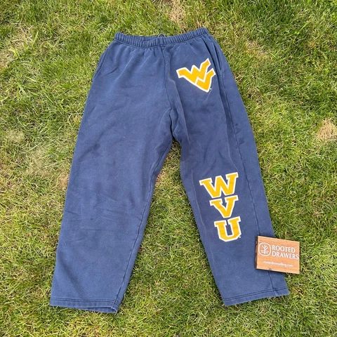 Vintage West Virginia University Sweatpants Blue Gold Pull On Elastic College XL Cover