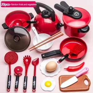 Kids Kitchen Playset for Girls - Chopping Fruit & Cooking Utensils - Picture 1 of 13