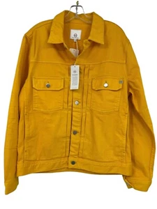 AG JEANS Adriano Goldschmied Denim Jacket Yellow Cotton Mens L New - Picture 1 of 6