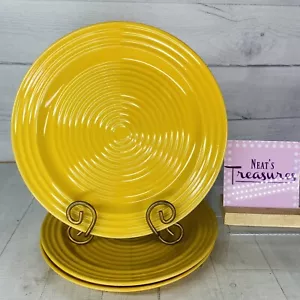 Home Trends HTS16 All Yellow Embossed Rings Center Oven Safe Dinner Plates Set 3 - Picture 1 of 16