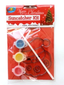 Santa Suncatcher Kit Great Kids DIY Xmas Holiday Party Decoration - Picture 1 of 1