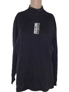 Maglione Da Donna Nero Glitterato Lana Merinos Manica Lunga Collo Alto Large 44 - Picture 1 of 9