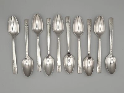 Antique Nobility Plate Caprice Spoons Art Deco Floral Pattern - Image 1 of 4