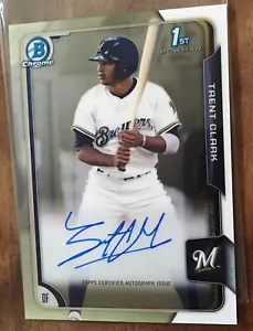 Trent Clark/Grisham• Mint+ 1st Auto!!• 2015 Bowman Chrome Draft Autograph - Picture 1 of 4
