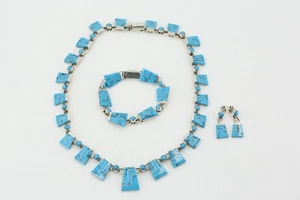 Silber Schmuck Set 950 Silber Türkis Collier Armband Ohrhänger 117,89 g - Bild 1 von 8