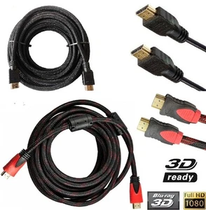 Premium HDMI Cable Cord 1.4 HD 1080P HDTV LCD LED PS4 XBOX 3D BLURAY Cable LOT - Picture 1 of 9