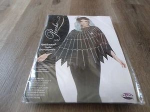 COLLECTIBLE FUN WORLD SPIDERWEB PONCHO HALLOWEEN COSTUME ONE SIZE FITS MOST - Picture 1 of 2