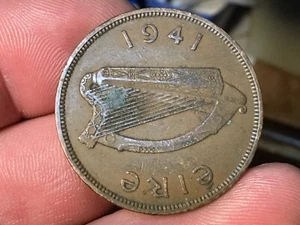 1943 IRELAND Large Penny 30.9 mm, Cent , Good Luck, Irish Large Cent, 1 Coin - Picture 1 of 2
