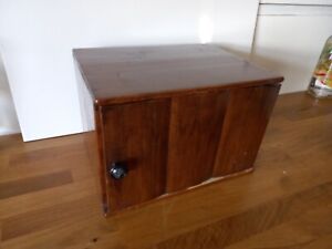 Vintage Old Antique Wood Storage Cabinet Case 3 Drawers Organiser Jewellery Box