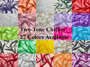 Polyester Two-Tone Chiffon Fabric by the Yard, - Picture 1 of 109