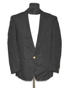 B6 Auth VERSUS GIANNI VERSACE VTG 90's Blk Linen Blend Lion Button Blazer Sz 50 - Picture 1 of 9