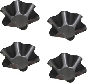 Tortilla Pan Set - 4pcs Non-Stick Carbon Steel Taco Salad Bowl Makers Black - Picture 1 of 7