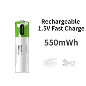 USB 750mWh 1.5V AAA Li-ion Rechargeable Battery Fast Charge Type C Cable Recycle - Picture 1 of 5
