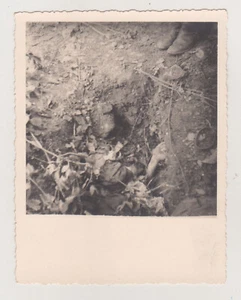 Soldier's Boots Loom Over a Lifeless Body in Stark Trench Photo WW2 Post Mortem - Picture 1 of 7