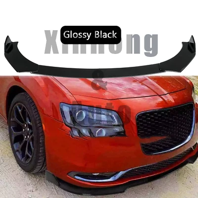 For Chrysler 300 2005-2023 Glossy Black Front Bumper Lip Splitter Body Kit Foto 1 de 4