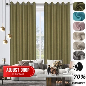 Room Darkening Eyelet Curtain Leicester Panel Drape Decor Good for Sleeping - Picture 1 of 27