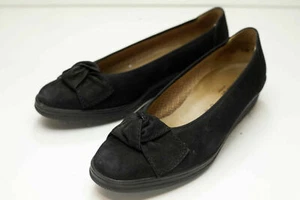 Gabor 10 Black Bow Ballet Pumps Women's Shoes - Picture 1 of 9