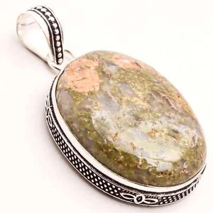 Unakit Edelstein Versilbert Handmade Anhänger Schmuck Geschenk 4cm P-14593 - Bild 1 von 3
